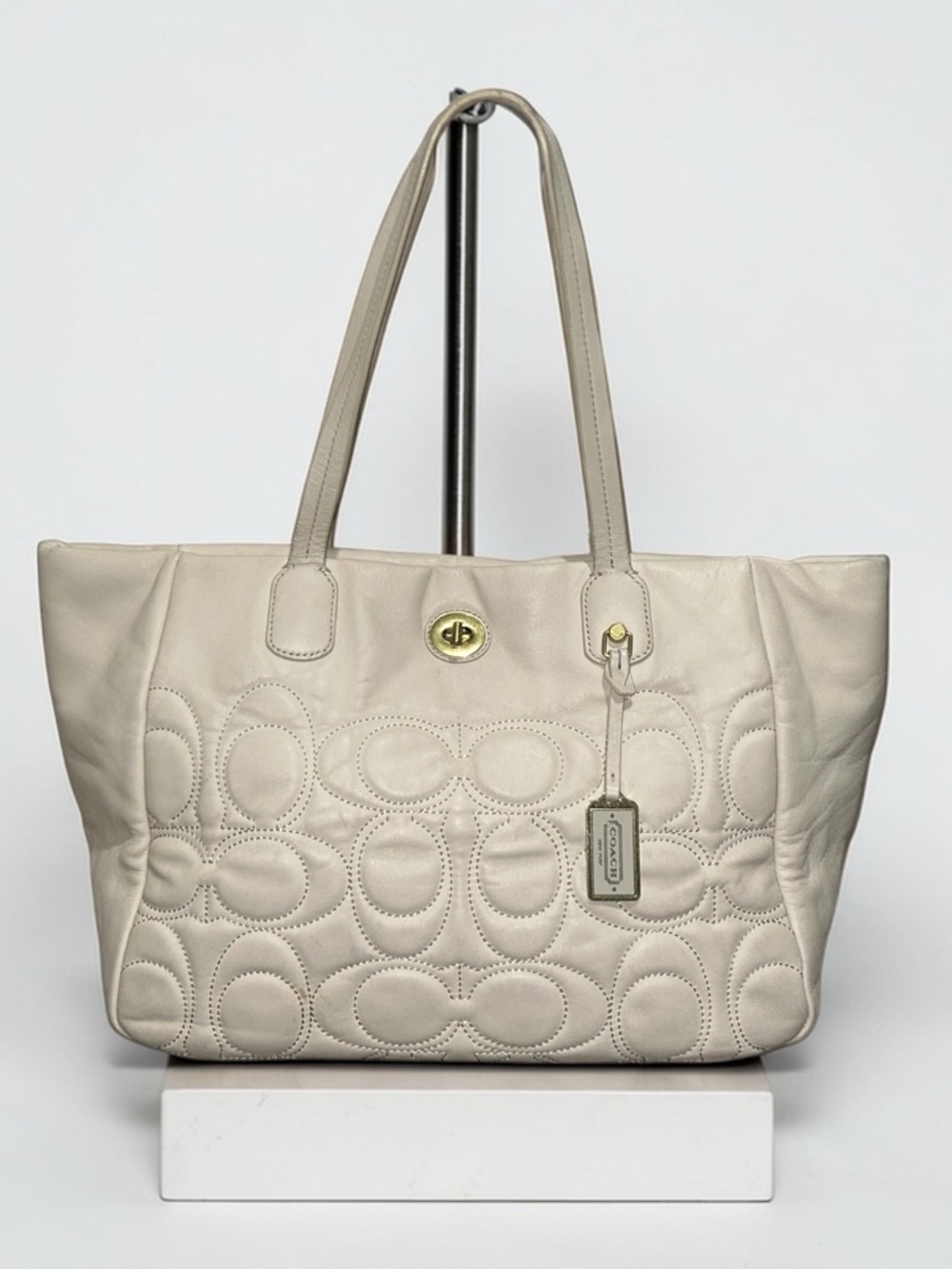 COACH Legacy Weekend Pillow Puffy Quilted Leather Shoulder Tote with Turnlock
